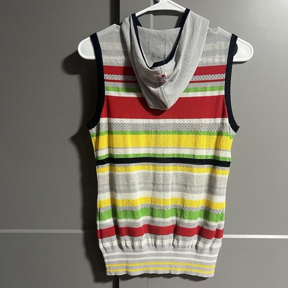 Louis Castel Light Sleeveless Hooded Full Zip Vest Daschund Multicolor 90 Small - Picture 3 of 7
